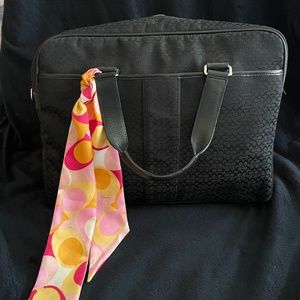 Coach Logo briefcase, black canvas